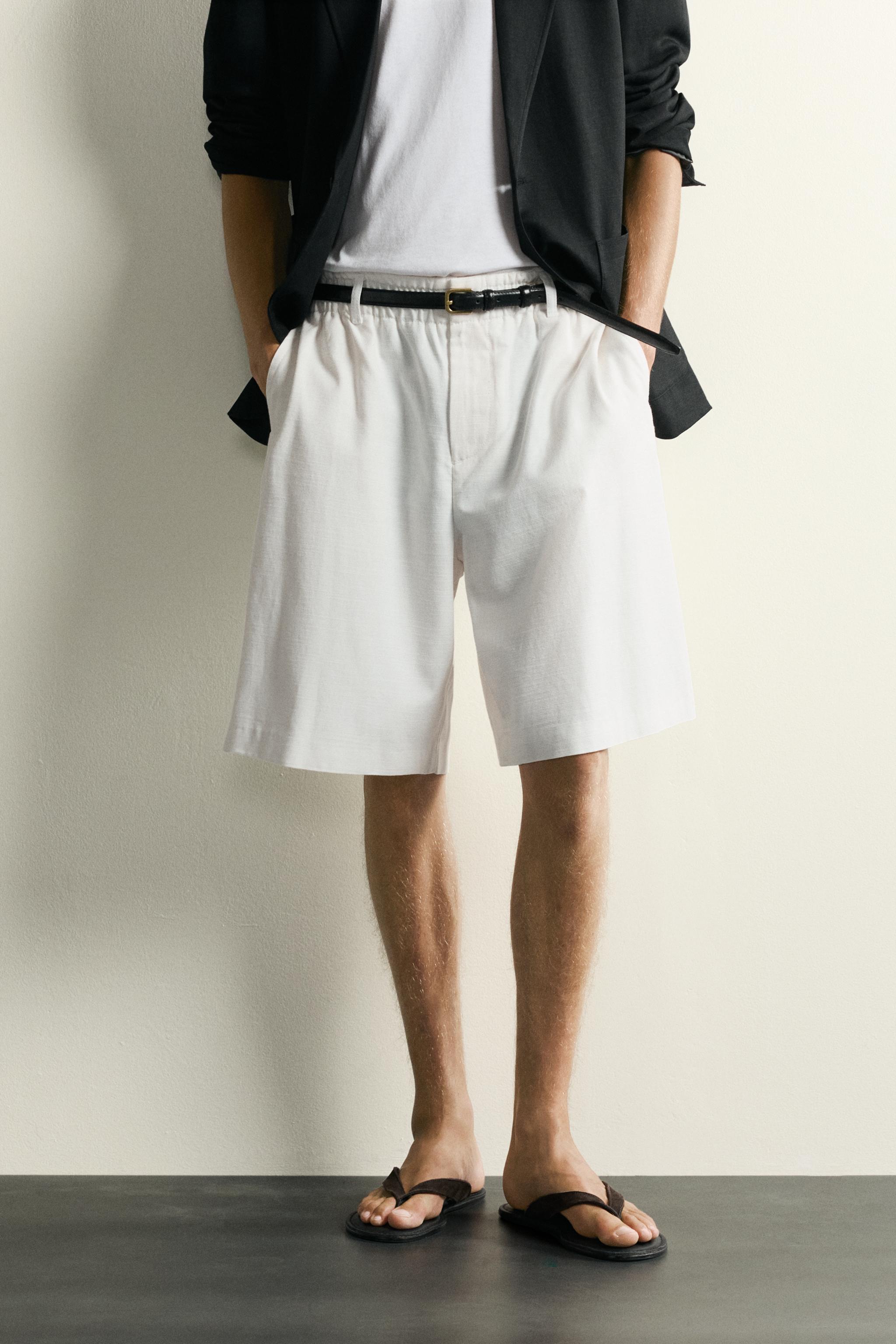 COTTON-LYOCELL WIDE FIT SHORTS
